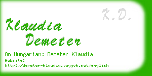 klaudia demeter business card